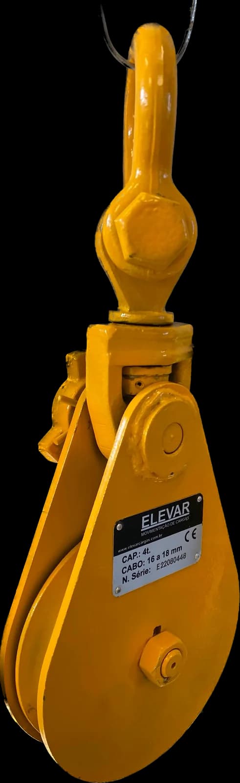 Patesca modelo europeia Elevar de 4 toneladas em aço pintado de amarelo, com olhal giratório